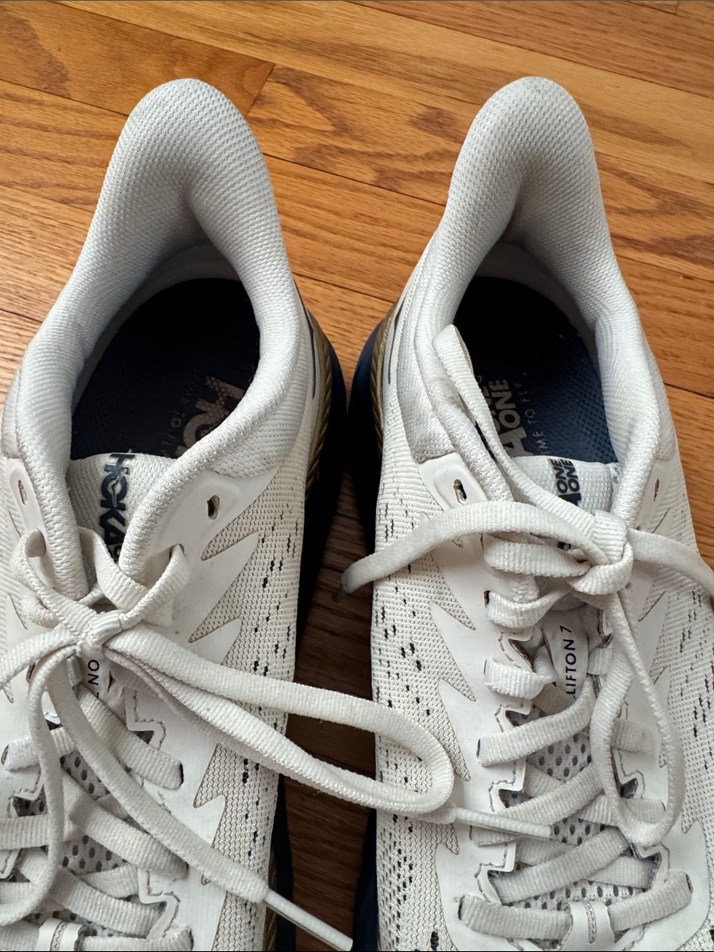 HOKA Bondi Running Shoes White Blue 8.5 Max Cushion Walking Athletic Sneakers - Picture 8 of 9